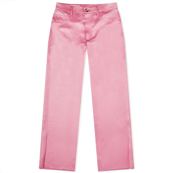 silk pink trousers