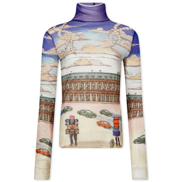 Casablanca Printed Mesh Top Place Casa END. (KR)