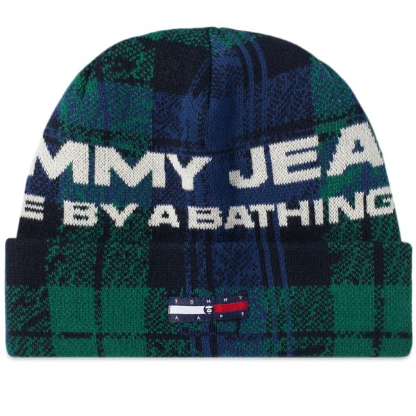 AAPE x Tommy Beanie Hat Navy \u0026 Green 