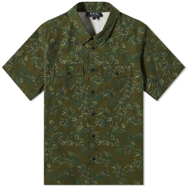 A.P.C. Augustin Hawaiian Print Ripstop Shirt A.P.C. Augustin Hawaiian Print Ripstop Shirt
