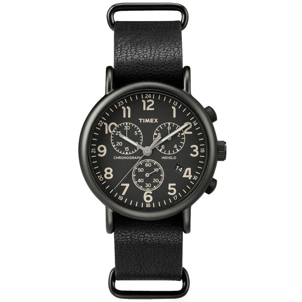 Timex Weekender Chronograph Watch Black Black End