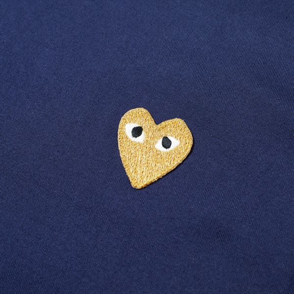 cdg gold heart tee