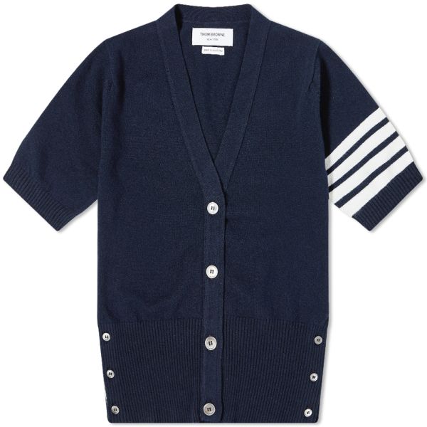 Thom Browne Short Sleeve 4 Bar V-Neck 
