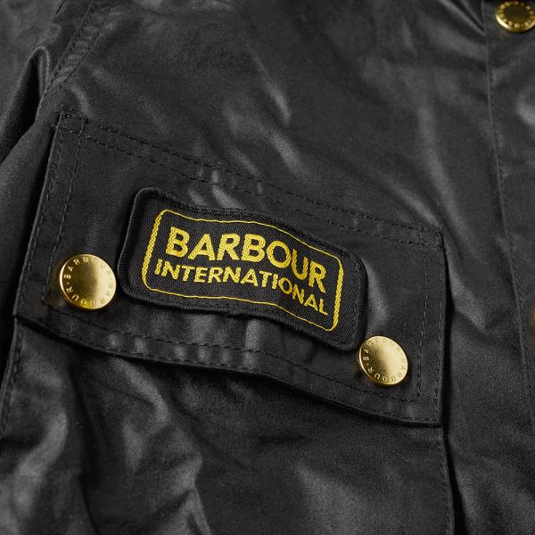 barbour international union jack jacket black