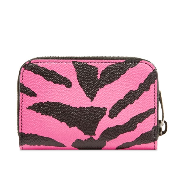 Saint Laurent Zebra Zip Coin Wallet Pink Black End