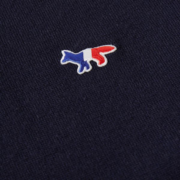 Maison Kitsune Long Sleeve Virgin Wool Polo Navy End Maison Kitsune Long Sleeve Virgin Wool Polo Navy End