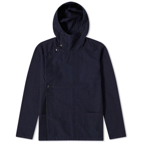 Asymmetric hooded jacket clearance