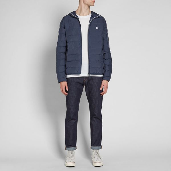 fred perry mens insulated bomber jacket dark airforce