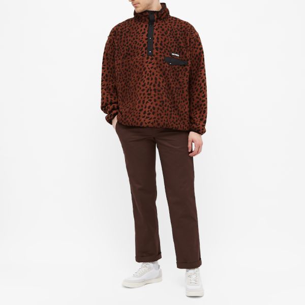 Wacko Maria Leopard Pullover Boa Fleece Jacket Wacko Maria Leopard Pullover Boa Fleece Jacket