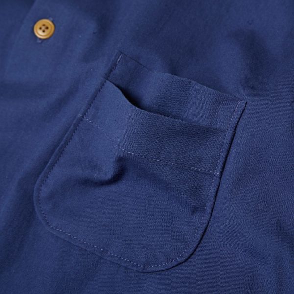 Folk Shoulder Patch Shirt Sea Blue | END. Folk Shoulder Patch Shirt in Blue for