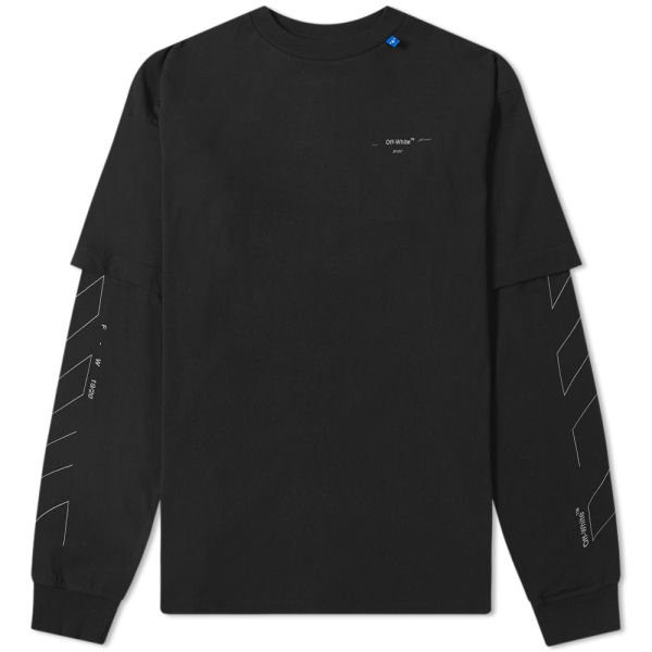 off white diagonal unfinished crew sweatshirt