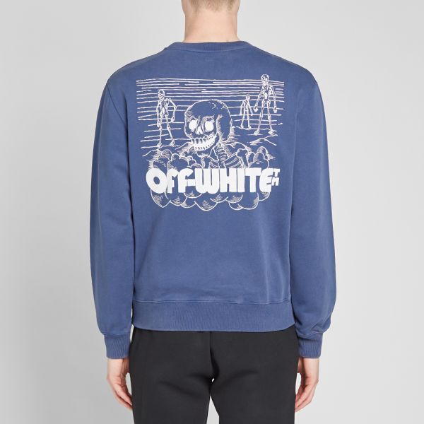 off white blue skull hoodie