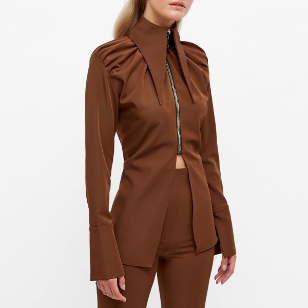 Brown fitted shirt clearance