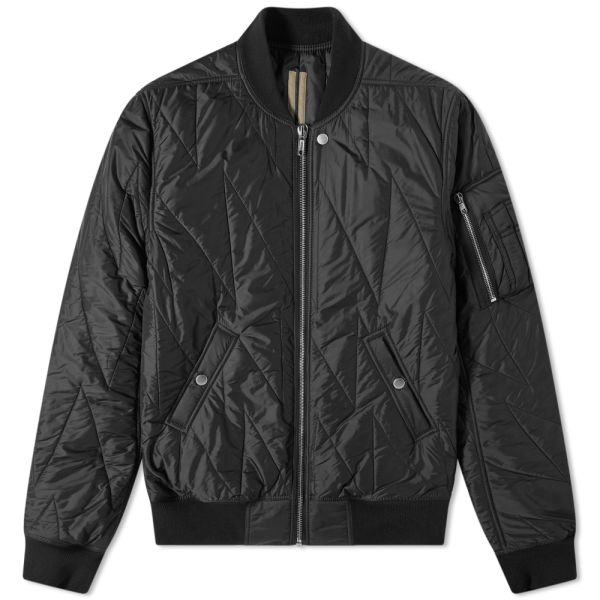 Rick Owens Drkshdw Nylon Quilted Flight Jacket Black End