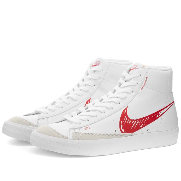 nike blazer mid white red