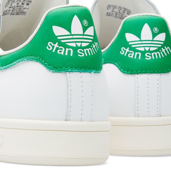 adidas originals white and green stan smith sneakers