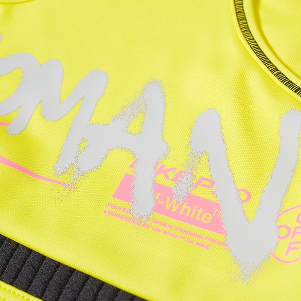 off white nike yellow sports bra