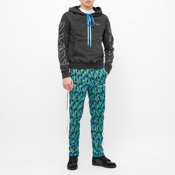 track pants and hoodie