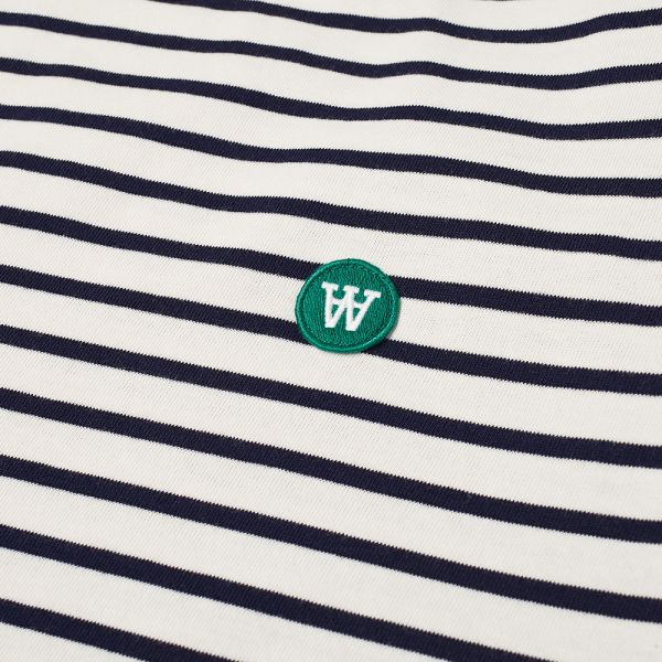 Wood Wood Long Sleeve Mel Tee Off White Navy Stripes End