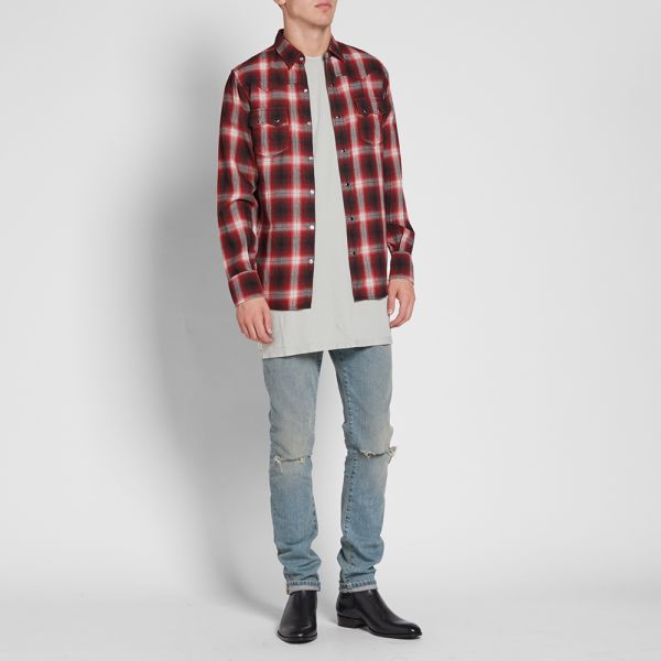 saint laurent checked shirt