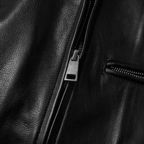A P C No Fun Leather Jacket Black End