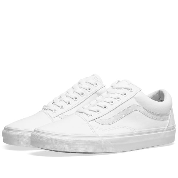 old skool true white vans