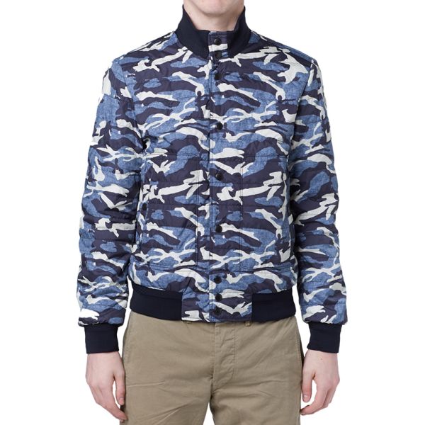 shiny blue bubble coat