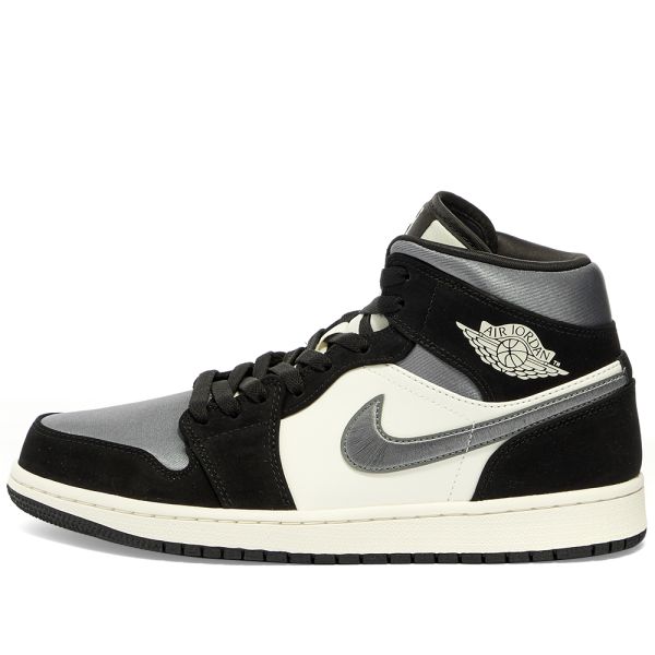 aj1 mid se black and white