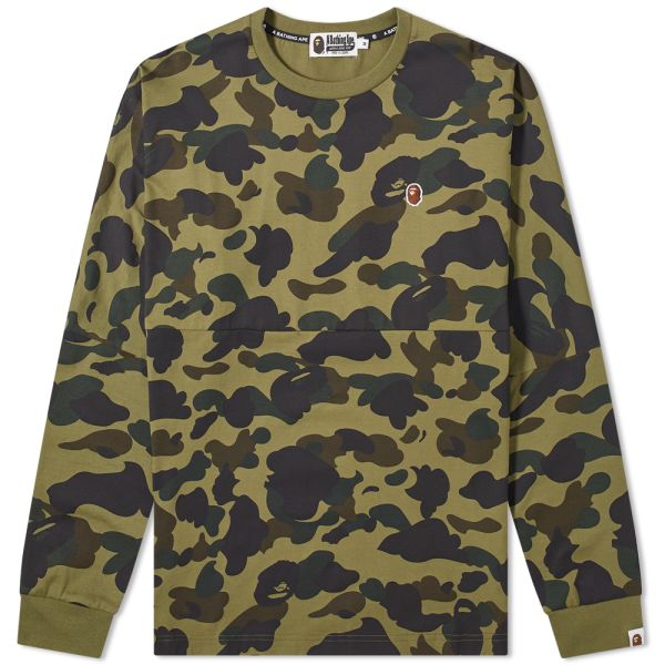 A Bathing Ape Long Sleeve 1st Camo Relaxed Tee Green End