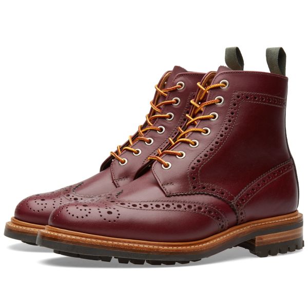 mens burgundy brogue boots