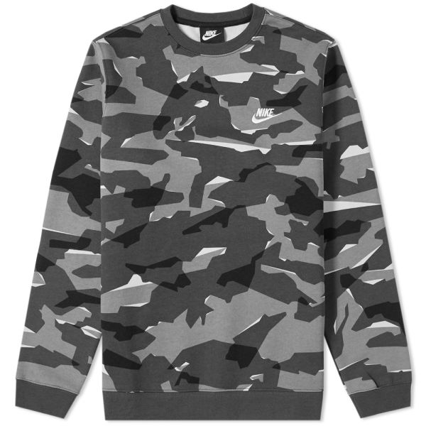 Nike club camo crew sweat clearance