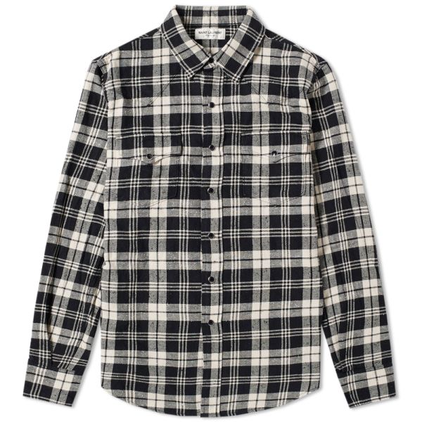 saint laurent checked shirt