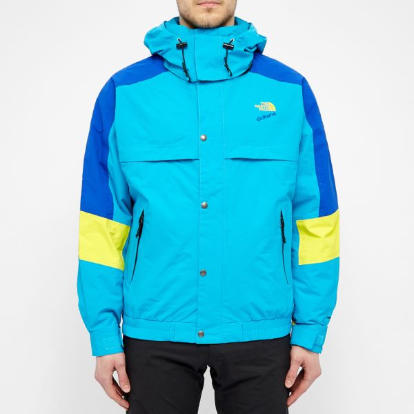 the north face blue and yellow jacket