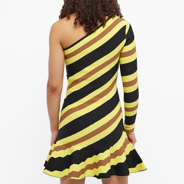 Sleeve Striped Mini Dress Yellow/Black 