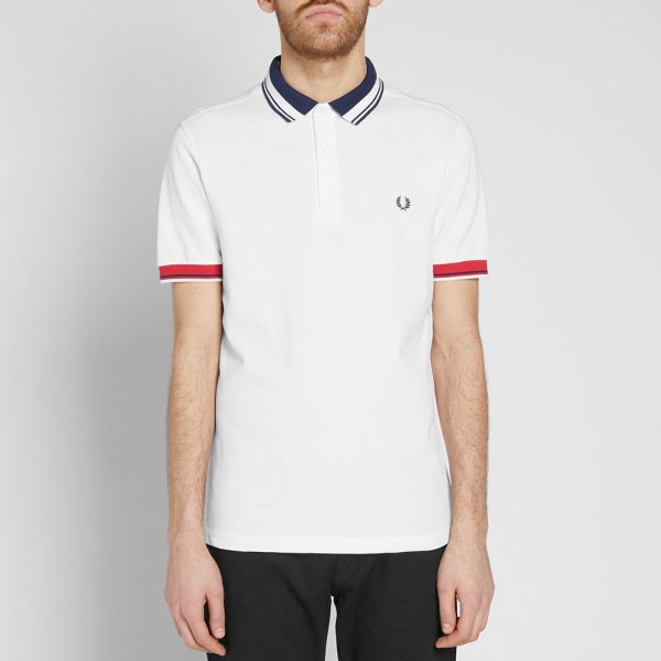 Fred Perry Mens Contrast Collar Pique Shirt Fred Perry Mens Contrast Collar Pique Shirt