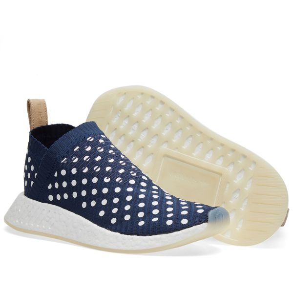 adidas originals women's nmd_cs2 primeknit  collegiate navy/white
