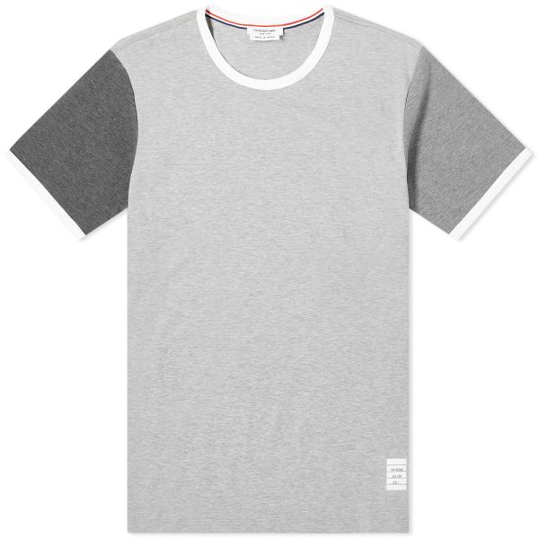 Thom Browne Contrast Sleeve Ringer Tee Tonal Grey End