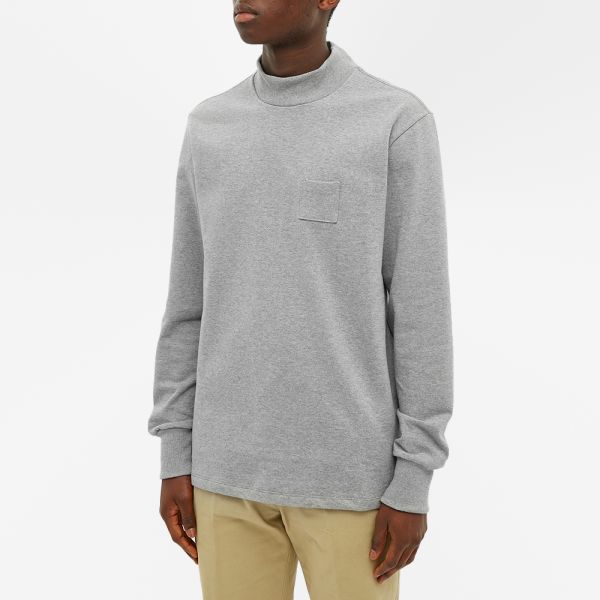 Grey mock neck long sleeve clearance