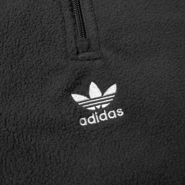 Adidas Trefoil Mix Half Zip Fleece Sweat Black End Adidas Trefoil Mix Half Zip Fleece Sweat Black End