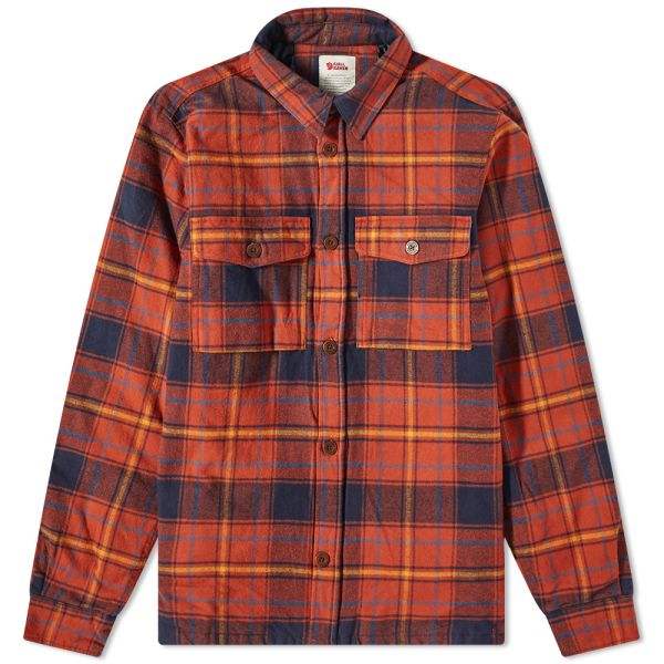 Fjällräven Övik Lite Padded Shirt Jacket Autumn Leaf & Dark Navy END