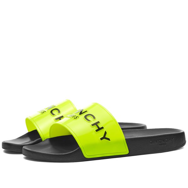neon green givenchy slides
