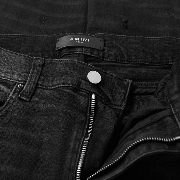 amiri black broken jeans