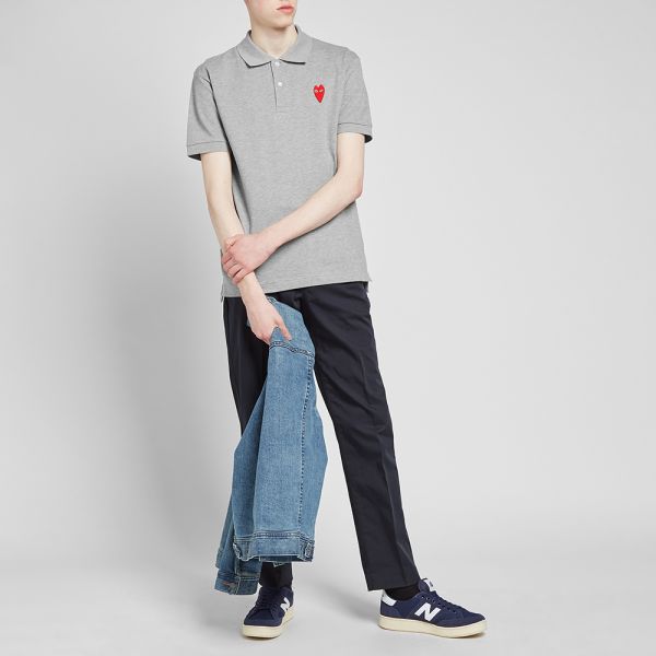 cdg grey polo