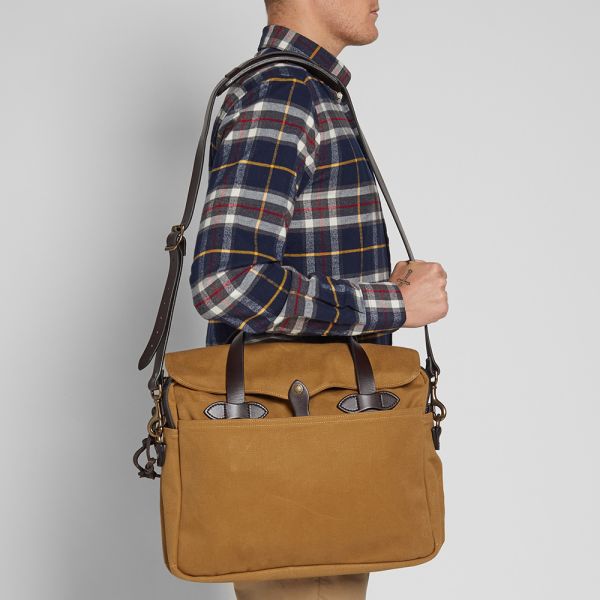 Filson Original Briefcase Dark Tan End