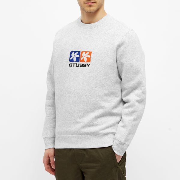 Stussy 2 flowers applique sweatshirt clearance