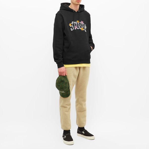 stussy collegiate floral applique hoodie