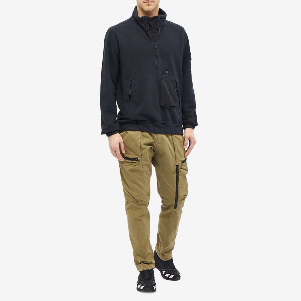 Stone island quarter zip garment dyed pocket sweat Clearance