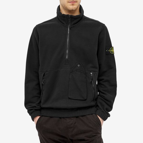 Stone island quarter zip garment dyed pocket sweat Clearance