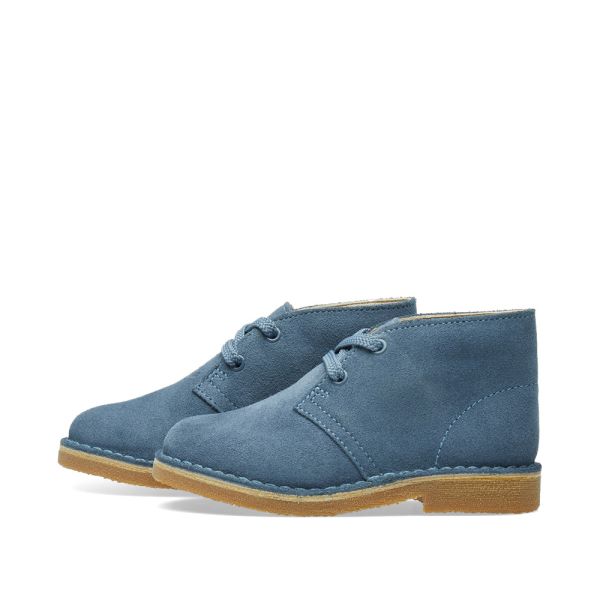 clarks desert boot denim blue