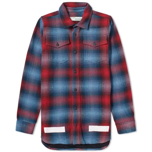 Off White Kk Flannel Check Shirt Red Blue Check End